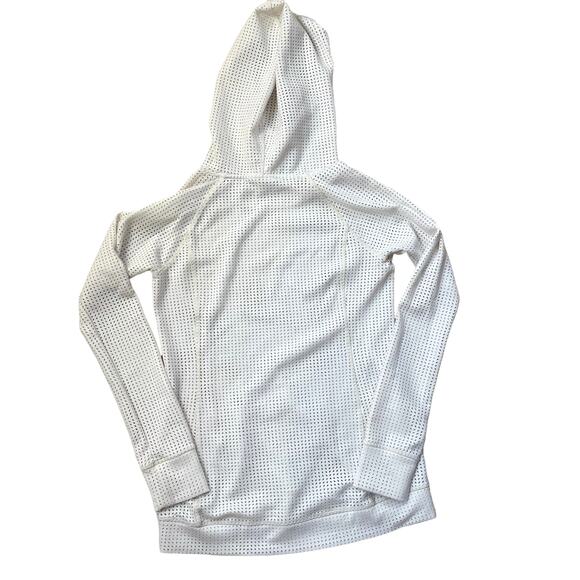 CALIA Limited Edition Perforated Long Sleeve Hooded Top White Size Small - Picture 3 of 6